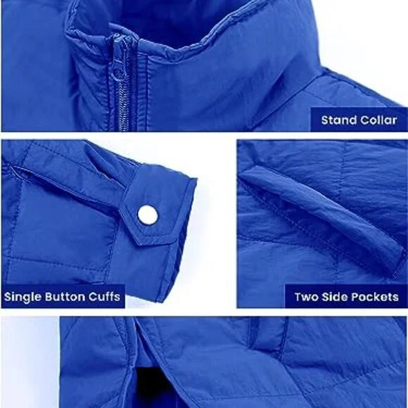 Oversized Puffer Jacket Lightweight Quilted Winter Coat Chic Minimal Y2K - Picture 5 of 8